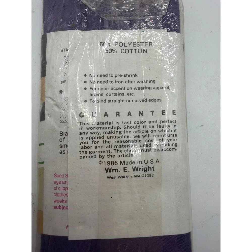 Vintage Wrights Extra Wide Double Fold Bias Tape Lot 2 Plum 572 Yale 078 6 Yards